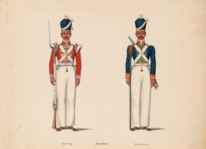 10:e Madras infödda infanteri och Madras artilleri av Unknown artist