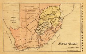 1899 karta över Sydafrika under andra boerkriget (färggravyr) av Unknown artist