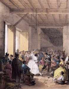 Bohemisk bal från 1800-talet - Zigenarnas dans på 1800-talet av Unknown artist