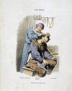 En charlatanoperatör - från en gravyr från 1600-talet av Unknown artist