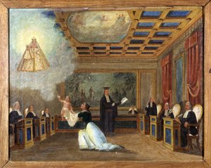 Ett barn ställt inför en domstol - ex-voto av Notre Dame de Laghet av Unknown artist