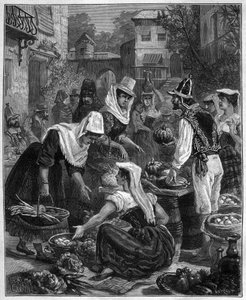 En marknadsdag på Teneriffa (Teneriffa) på Kanarieöarna i Atlanten - En dag av vandring på Teneriffa (Teneriffa) på Kanarieöarna i Atlanten - gravyr av 1888 av Unknown artist