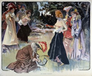 En hedersfråga: duell mellan kvinnor med svärdet av Unknown artist