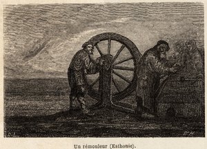 En remover i Estland. Ritning av Henriet, för att illustrera hans resa till de ryska baltiska provinserna 1851-54. Gravyr i "" Le tour du monde"", redigerad av Edouard Charton av Unknown artist