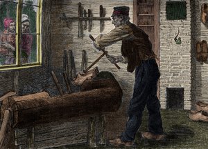 En sabotör på jobbet i sin verkstad i Belgien, I "" Le journal de la jeunesse 1888"". av Unknown artist