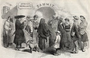 En gata i Valletta (Valletta) på ön Malta (Malta) 1857. av Unknown artist