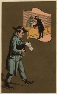En skatteinspektör, anonym kromolitografi, sent 1800-tal. av Unknown artist