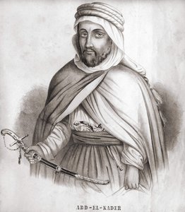 Abd al-Qadir (Abd al-Qadir) (1807-1883), arab Umair av dosen. av Unknown artist