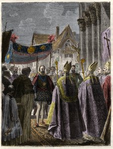 Avvärjning av Henrik IV och omvändelse till katolicism vid St. Denis den 15 juli av Unknown artist
