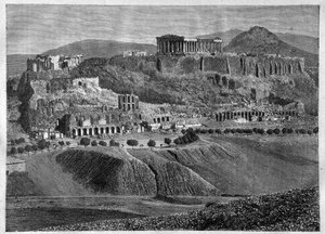 Akropolis i Aten 1881- Akropolis i Aten 1881 - gravyr - av Unknown artist