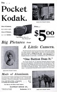 Reklam för Kodak fickkamera. (Pocket Kodak) 1895. Privat Coll. av Unknown artist