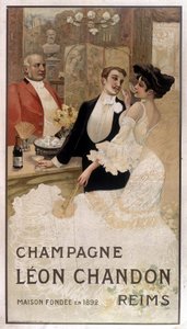 Reklamaffisch för Léon Chandon champagne, sent 1800-tal av Unknown artist