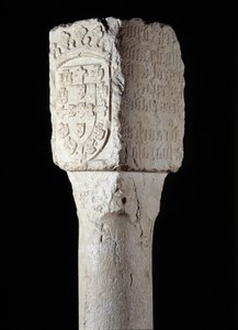 Afrikansk konst: detalj av en besittningspelare känd som Saint Augustine erige av den portugisiske upptäcktsresanden Diogo Cao (eller Diego Cam) i södra Angola. 1486. Lissabon, Nationalmuseet för antik konst av Unknown artist