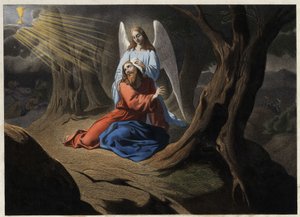 Agony in the Garden - Kristi bön i Olive Garden. Anonym gravyr från mitten av 1800-talet. av Unknown artist