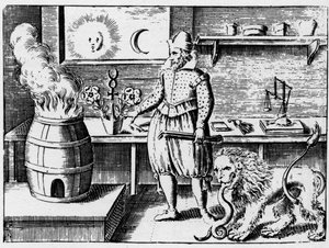Alchimie - La flamamme - Gravyr från 1659 i "L