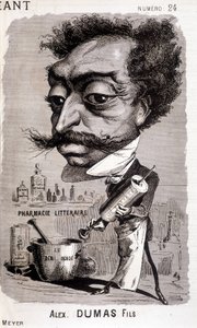 Alexandre Dumas Fils och hans "" litterära apotek"" - i "" Le Géant"" av 1868-08-02 av Unknown artist