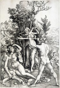 Allegorisk figur av svartsjuka - gravyr 1500-talet av Unknown artist