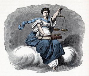 Allegory of Justice - 1882 - Träsnitt - av Unknown artist