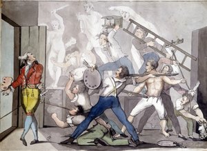 Allegori över målaren. 1800-talsgravyr. av Unknown artist