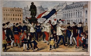 Elsassiska värnpliktiga, Place Kleber i Strasbourg av Unknown artist