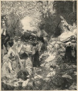 Amaterasu solens gudinna (solens gudinna) gravyr av Paul Francois Quinsac (1858-1929) - Gravyr från 1899 av Unknown artist
