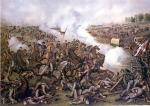 Amerikanska inbördeskriget (1861 - 1865): Battle of Five Forks (Virginia) 1 april av Unknown artist