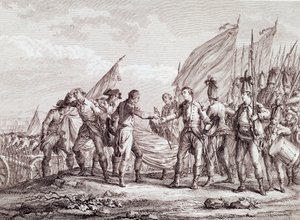 Amerikanska revolutionskriget: överlämnande av general Burgoyne i Saratoga av Unknown artist
