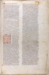 En illuminerad sida från en bibel från 1000-talet av Unknown artist