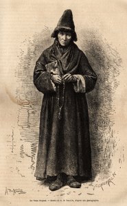 En gammal troende, som tillhör den ryska folkkyrkan (och förkastar den ortodoxa kyrkan), som representerar en av de otaliga kulter som har utvecklats på territoriet, med denna religiösa förevändning för att uttrycka sin djupa politiska oenighet med Mos. av Unknown artist