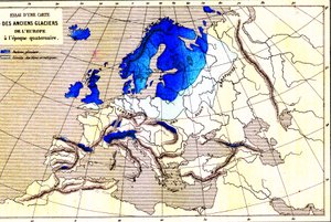 Europas forntida glaciärer, Kvartärområdet (gravyr) av Unknown Artist