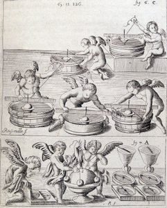 Angelots och komplement - i "en ny demonstration av jordens orörlighet som hävdas av magnetisk kraft" av Giacomo Grandamico av Unknown artist
