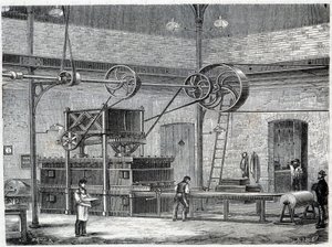 Apparat för vulkanisering av gummi med torr ånga - i "" The wonders of the industry"" av Louis Figuier av Unknown artist