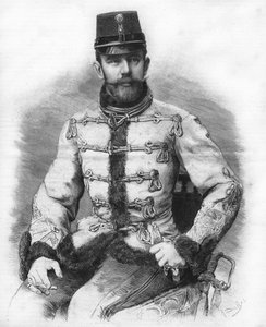 Ärkehertig Rudolf av Habsburg (1858-1889), kronprins av Österrike. Gravyr 1889. av Unknown artist