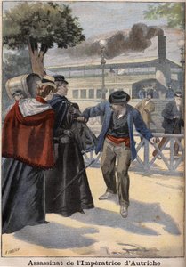 Mordet på imponen Elisabeth av Österrike (Sissi) av en italiensk anarkist i Genève av Unknown artist