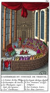 Konciliet i Trents församling (1545 - 1563), gravyr 1706. av Unknown artist