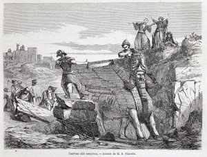 Assyrisk bevingad tjur på platsen för Nineve - i "" Tour du monde"" 1:a sem. 1863. av Unknown artist