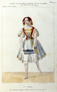 Den österrikiska dansaren Fanny Elssler (1810-1884) i baletten "La gipsy"" 1839 1800-talstryck av Unknown artist