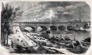 Auteuil Viaduct (Point du Jour Bridge) 1867 av Unknown artist