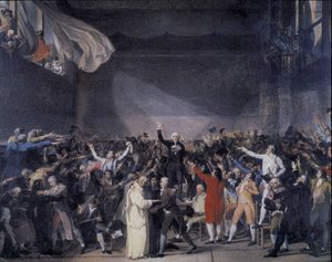 Bailly läste texten till Jeu de Paumes ed den 20 juni av Unknown artist