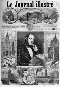 Baron Georges Eugene Haussmann, prefet av Seine 1868 - omslag till "Illustrous Journal" från 1868 av Unknown artist