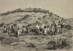 Batteri av Federico Ciccodicola (1860-1924), Eritrea, teckning av E X från L