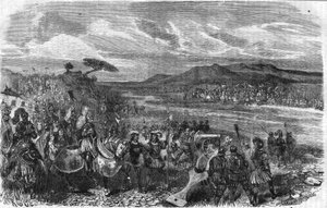 Slaget vid Fornoua (Fornovo) (Italien) under Karl VIII den 6 juli av Unknown artist