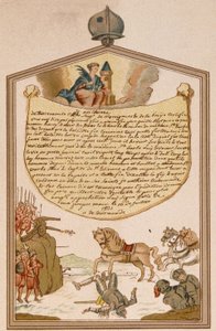 Stridsscen med kanon under medeltiden - ex-voto Saint Barbe av Unknown artist