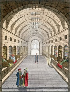 Bazar (souk) i Tunis, Tunisien. av Unknown artist