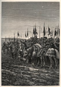 Före slaget vid Agincourt - 100 års krig: Slaget vid Azincourt (Pas-de-Calais) 25 oktober av Unknown artist