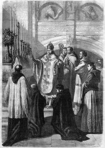 Välsignelse av ägg på påskdagen i klostret Solesmes (Sarthe) 1868 av Unknown artist
