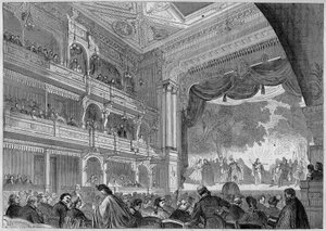 Berlin, utsikt över Wallner-teaterns nya sal som byggdes om 1865. I "" L