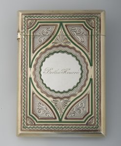Bertha Palmers kortfodral, ca 1865, Sterling silver, emalj, Tillverkare okänd av Unknown artist