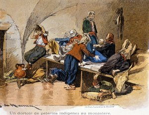 Bethleem. En pilgrimshem vid klostret. 1800-talet. av Unknown artist