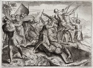 Bibeln från Royaumont, Gamla testamentet: Jonas Pontiff. Jonathas (Jonathan) efterträder sin bror Judas Machabee (Maccabee, Macabee) i spetsen för revolten mot Seleuciderna. Han vann flera segrar. Diodot Tryphon överraskar honom till slut med förräderi av Unknown artist